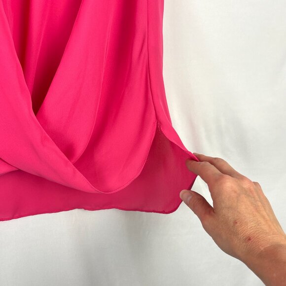 Laundry by Shelli Segal Sleeveless Drape Blouse Women’s Large Hot Pink V-Neck - Picture 6 of 15